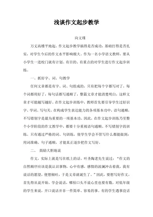 浅谈作文起步教学