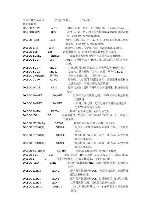 聚氨酯常用催化剂[1]
