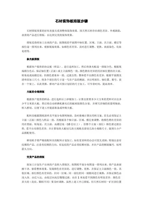 石材装饰板排版步骤