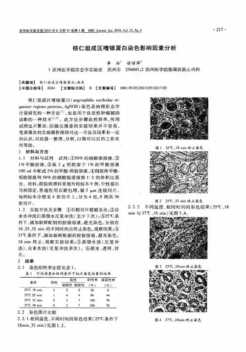 核仁组成区嗜银蛋白染色影响因素分析