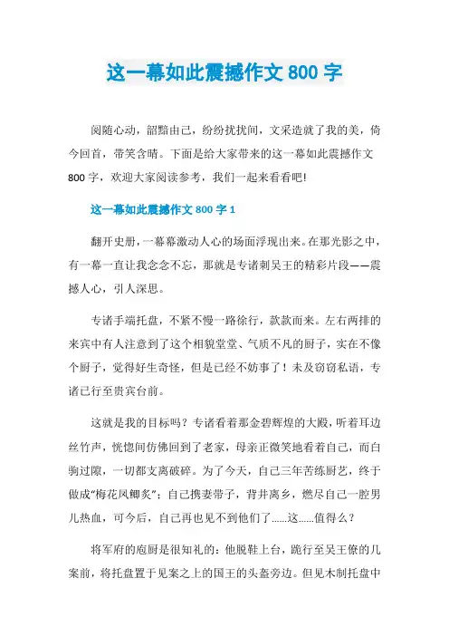这一幕如此震撼作文800字