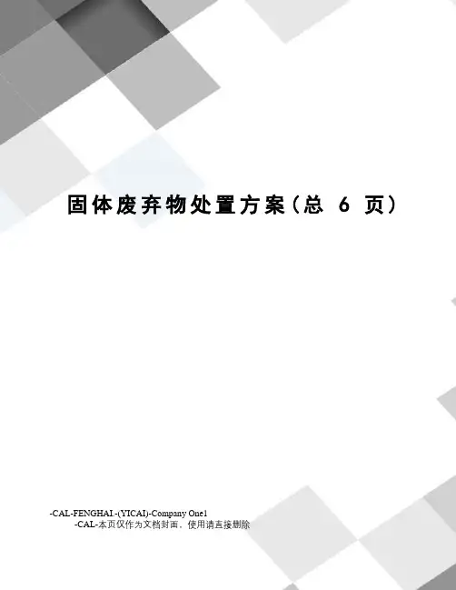 固体废弃物处置方案 2