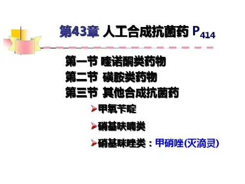 人工合成抗菌药精品PPT课件