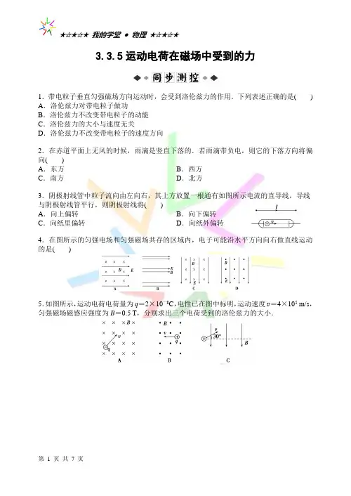 3.3.5 运动电荷在磁场中受到的力
