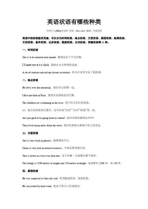英语状语种类 2