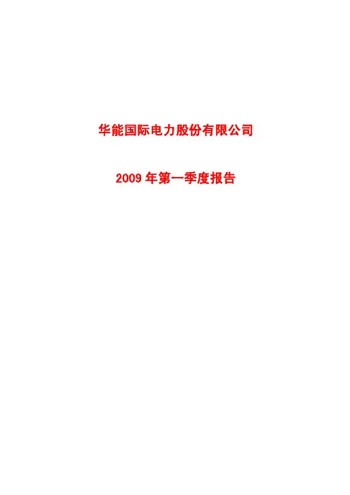 2009年第一季度报告