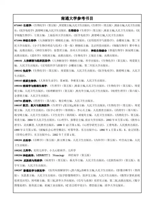南通大学参考书目