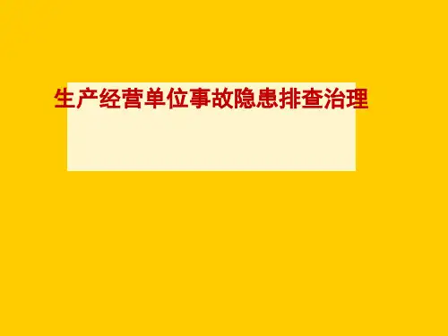 生产经营单位事故隐患排查治理