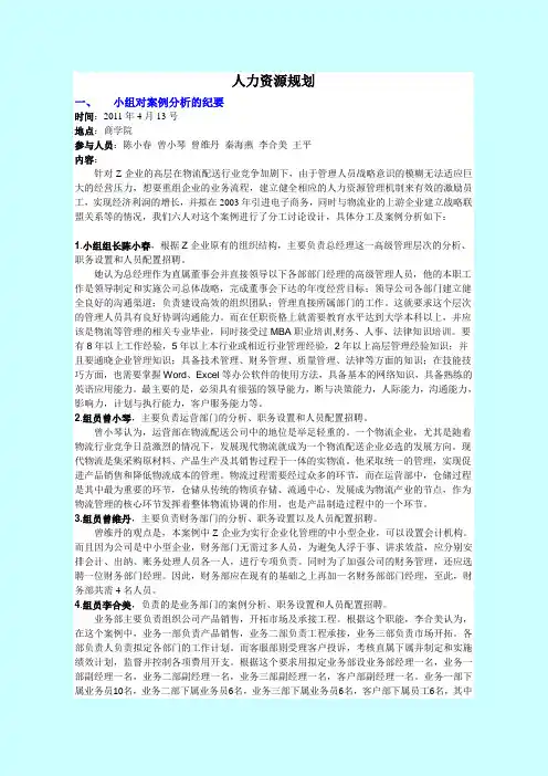 人力资源规划 2
