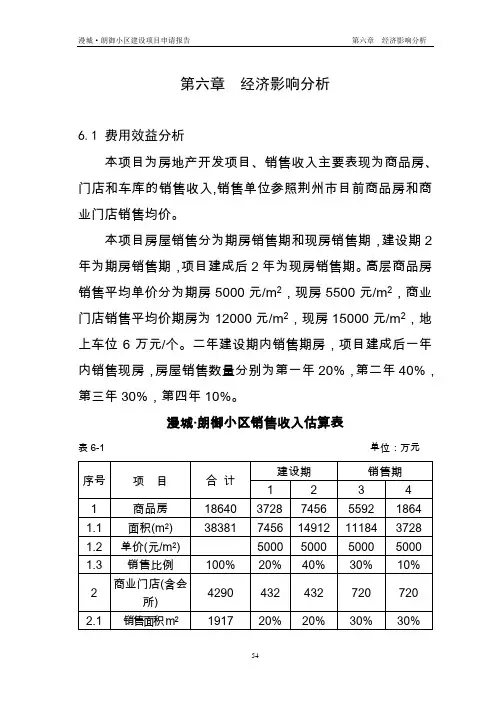 第六章经济影响分析  1