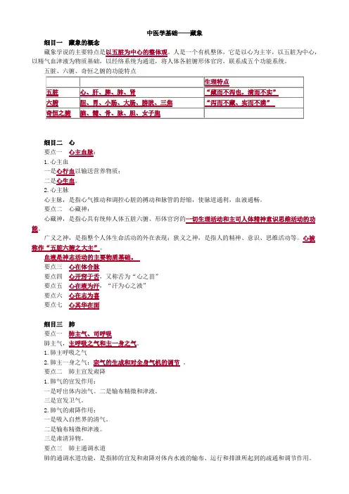 中医学基础——藏象