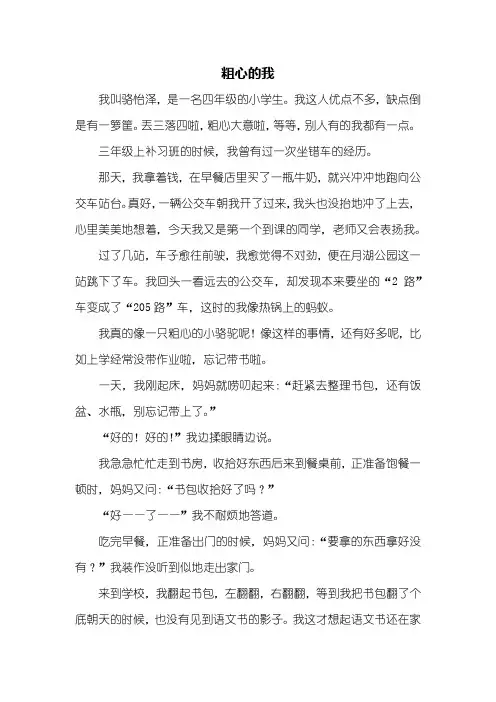 四年级作文：粗心的我作文500字
