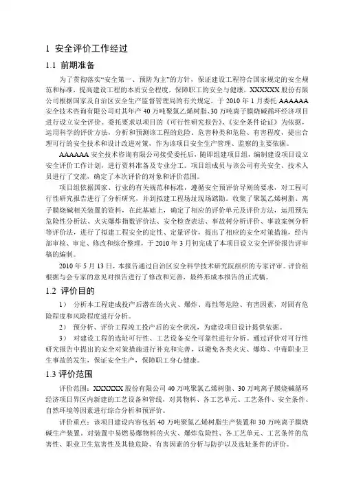 阜康氯碱项目预评价报告