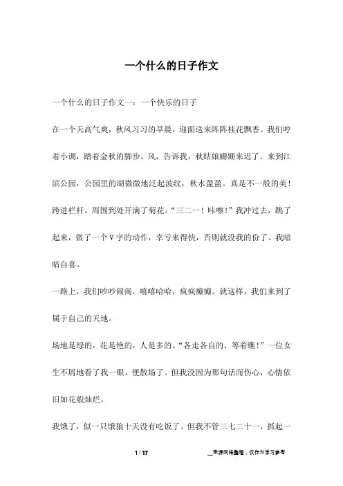 一个什么的日子作文