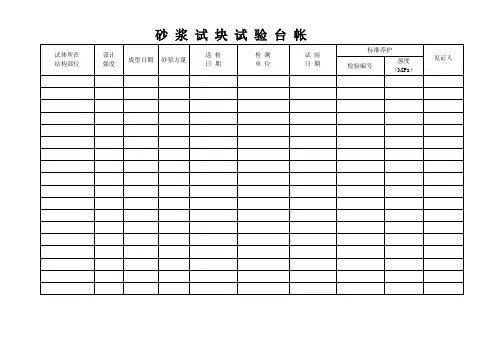 砂浆试块台账
