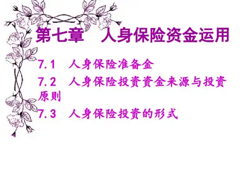 chapter 7 人身保险资金运用精品PPT课件