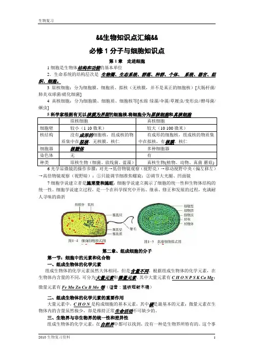 【会考+高考】高中生物知识点汇编【必修+选修专题】