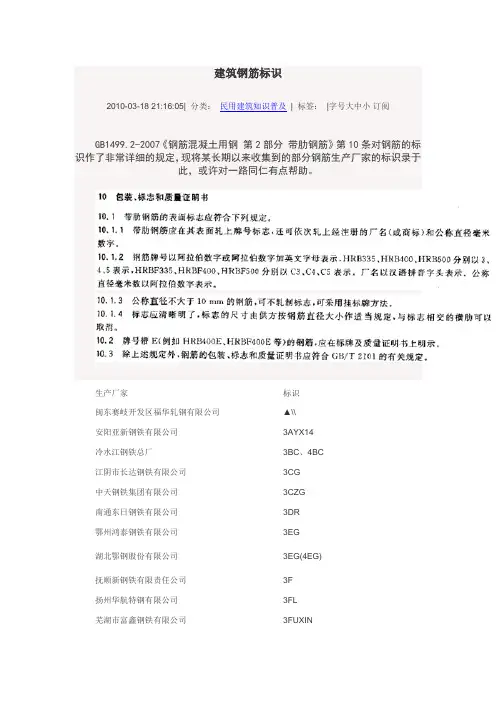 钢筋表面标识