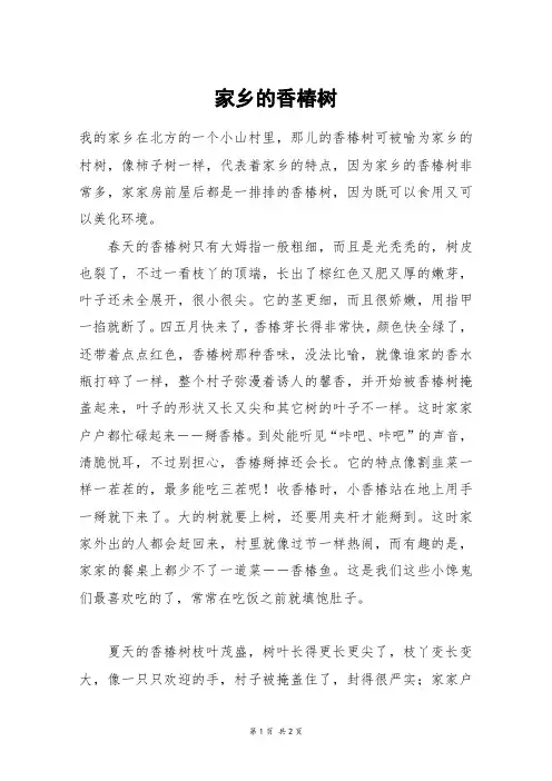 家乡的香椿树_初二作文