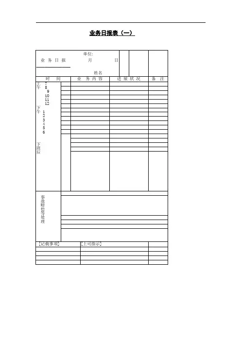 业务日报表(一)