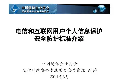 26AM04--电信和互联网用户个人电子信息保护标准介绍