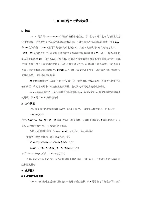LOG100精密对数放大器资料