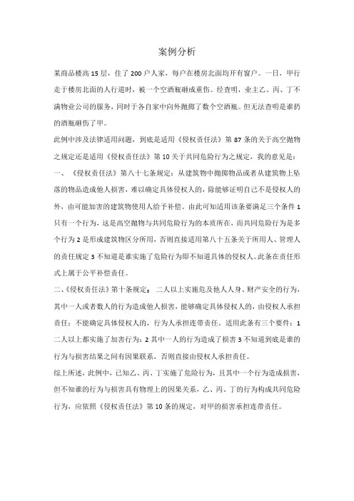 共同危险行为案例分析