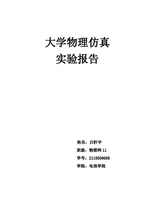 大物仿真实验报告 傅里叶光学