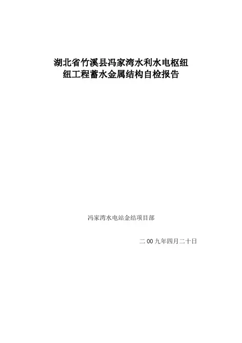 冯家湾电站金结施工管理工作报告