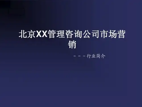 北京XX管理咨询公司市场营销