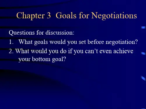negotiation goals