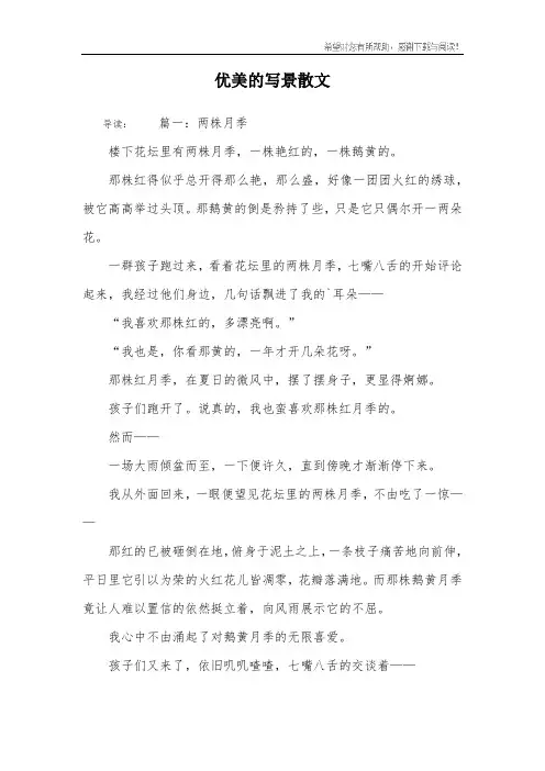 优美的写景散文