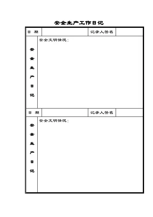 安全生产工作日记