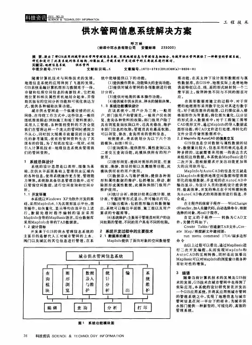 供水管网信息系统解决方案