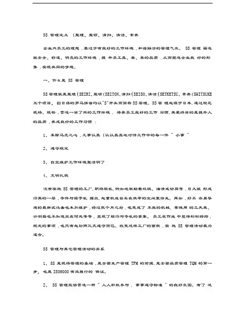 最新5S管理定义(精)资料