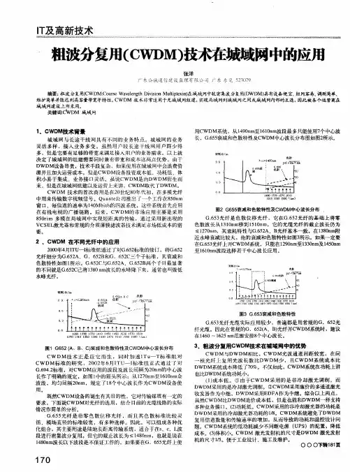 粗波分复用(CWDM)技术在城域网中的应用
