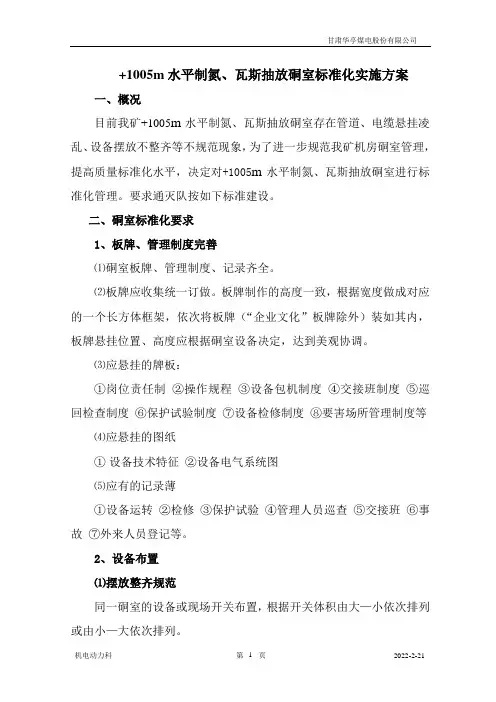 硐室标准化方案