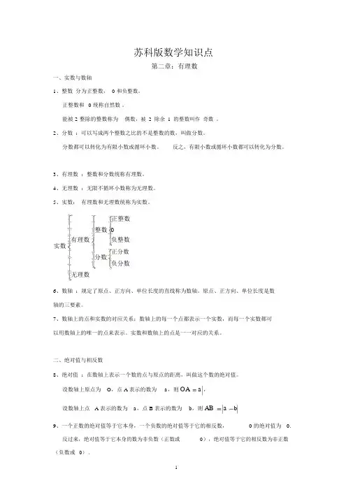 苏教版七年级数学全册知识点总结