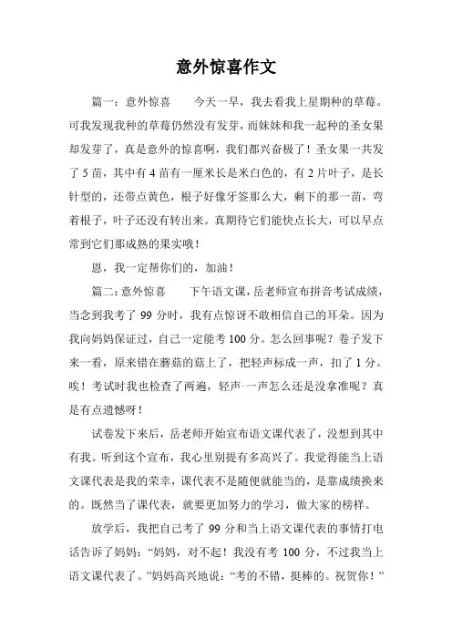 意外惊喜作文