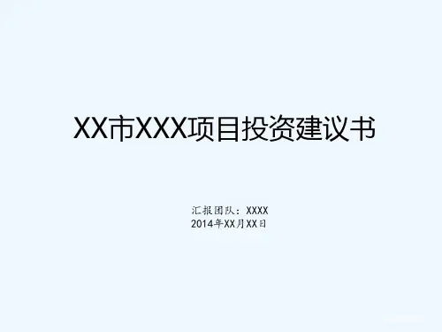 某市项目投资建议书
