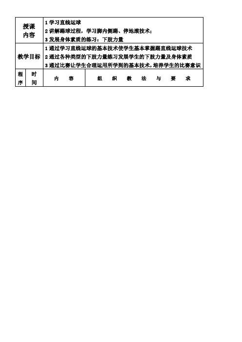 小学足球课教案课程全集