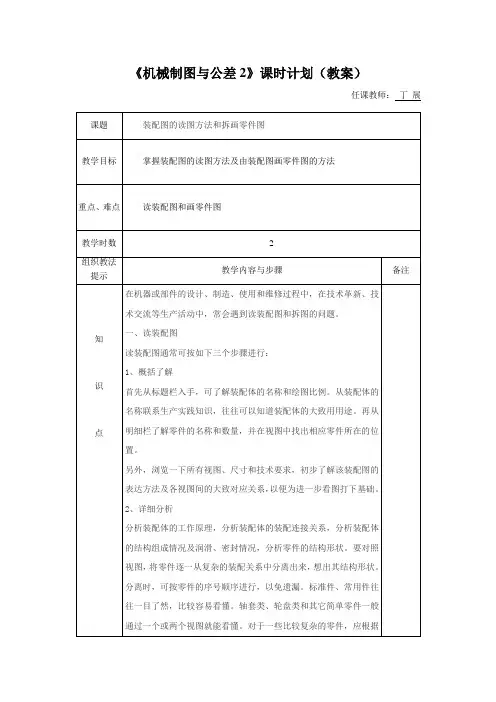 21装配图的读图方法和拆画零件图