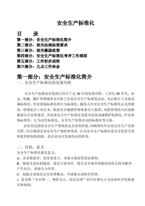 安全生产标准化建设(讲义)