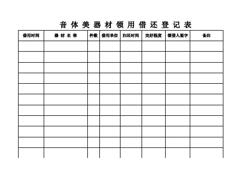 音体美器材领用借还登记簿