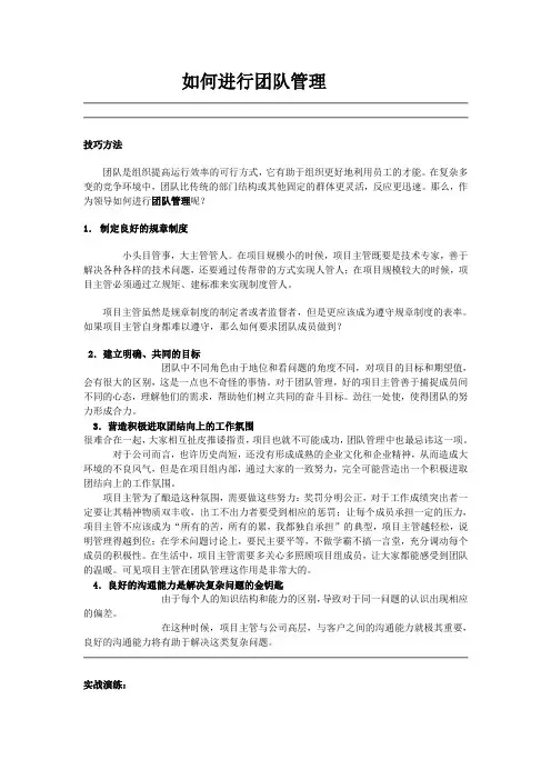 如何进行团队管理