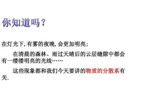 高一化学《物质的分散系(一)》课件