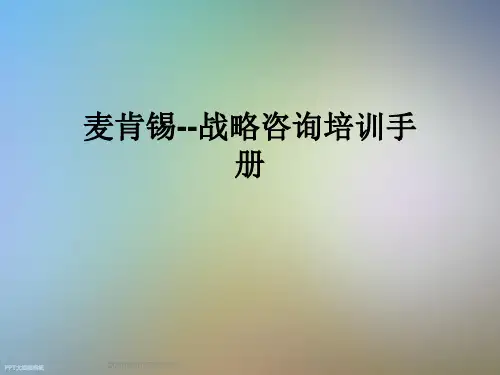 麦肯锡--战略咨询培训手册