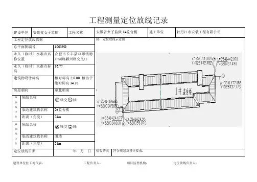 工程测量定位放线记录1