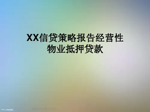 XX信贷策略报告经营性物业抵押贷款