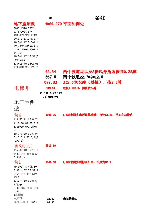 防水工程量计算书